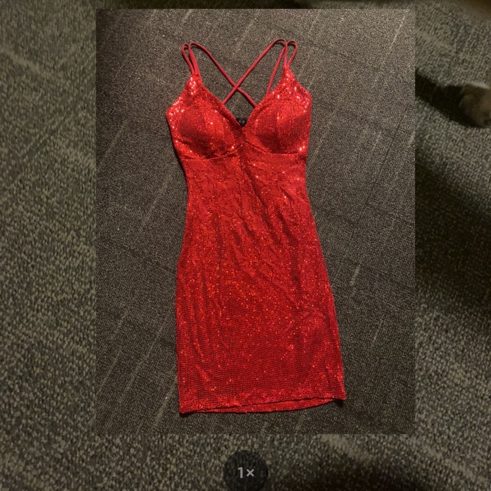 Dollskill red sequin mini dress